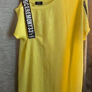 798 qjb zeda style yellow opening ceremony 331/3 rpm women's top-One size-NWT